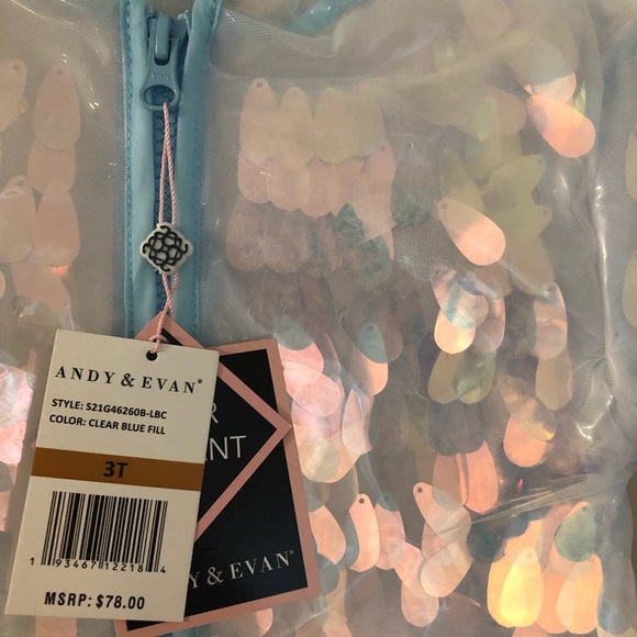 Andy & Evan Neiman Marcus Blue Sequin Rain Coat 3T @mariacople1 - Picture 9 of 9